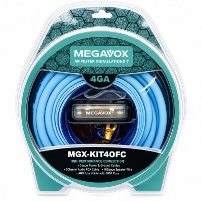 Megavox 4GA OFC Bakır Amfi Kablo Seti - Tam Bakır Profesyonel Anfi Kablosu Seti 4GA