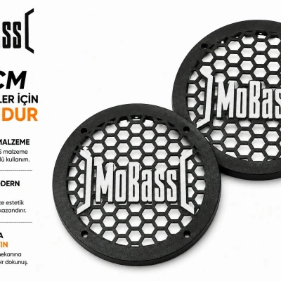 Mobass 16cm Hoparlör Kapağı - Mobass Logolu Kaliteli Plastik Midrange Hoparlör Kapak 16 cm - 2 Adet