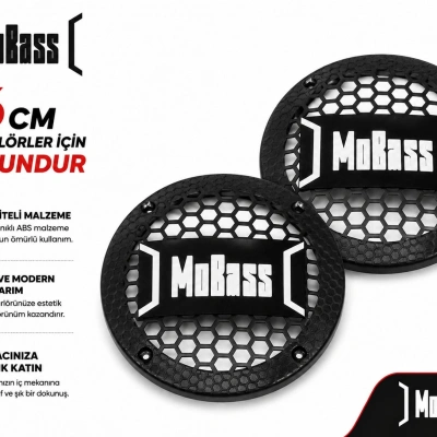 Mobass 16cm Hoparlör Kapağı - Mobass Logolu Plastik Midrange Hoparlör Kapak 16 cm - 2 Adet