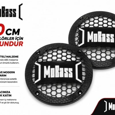 Mobass 20cm Hoparlör Kapağı - Mobass Logolu Plastik Midrange Hoparlör Kapak 20 cm - 2 Adet