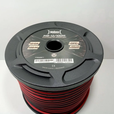 Mobass Bakır Amfi Hoparlör Kablosu 12GA – %100 Bakır – OFC 12GA Anfi Bass Kablosu – 5 Metre