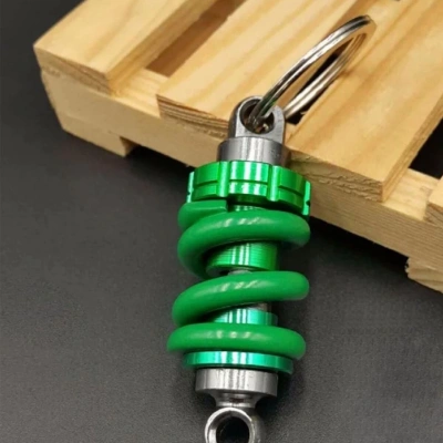 Oto Araba Anahtarlık Coilover Metal Ayarlanabilir - Yeşil Coilover Şeklinde Araba Oto Anahtarlığı