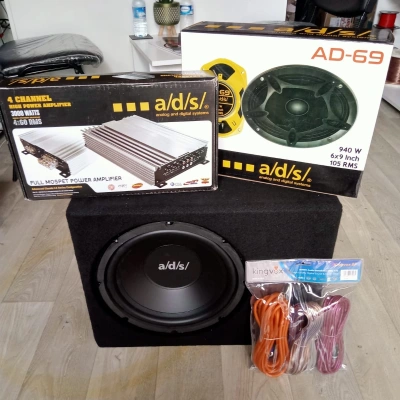 Oto Ses Sistemi - Amfi + Bass + Midrange +Anfi Kablo Seti- Hepsi SIFIR