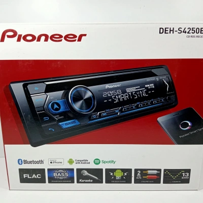 Pioneer Teyp – DEH-S4250BT – Çift Amfi Çıkışlı , Bluetooth , CD , USB , Aux ve Ekstra Bass