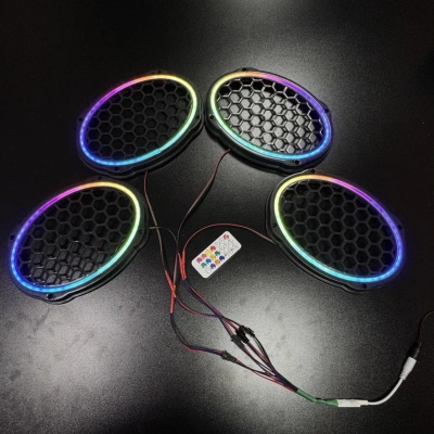 Pixel Ledli Oval Hoparlör Kapağı – Animasyonlu Piksel RGB Neon Led Oval Midrange Kapak – Animasyonlu Her Renk Yanan