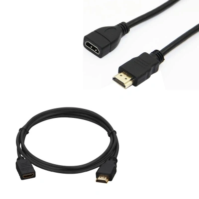 Powermaster HDMI Kablosu Uzatma Kablosu - 50cm - Siyah Plastik Dişi Erkek Hdmi Ara Bağlantı Kablosu - 50cm
