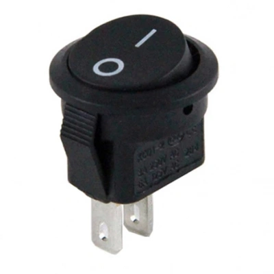 Powermaster On-Off Anahtar - Powermaster 15mm Mini Siyah Yuvarlak Işıksız On-Off Anahtar