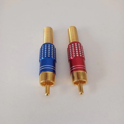 Rca Konnektör - Erkek Rca Jak - Rca Fiş Erkek -1 Adet Mavi 1 Adet Kırmızı Rca Tos