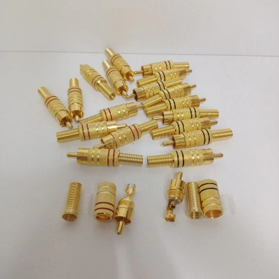 Rca Konnektör - Erkek Rca Jak - Rca Fiş Erkek - 10 Adet Siyah 10 Adet Kırmızı