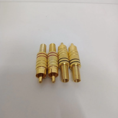 Rca Konnektör - Erkek Rca Jak - Rca Fiş Erkek -2 Adet Siyah 2 Adet Kırmızı