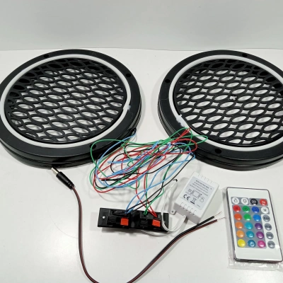 RGB Işıklı 20cm Hoparlör Kapağı – RGB Neon Led 20cm Midrange Kapak – Her Renk Yanan