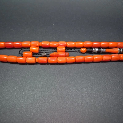 Sıkma Kehribar Tesbih , Nakkaş İşçilik İmameli Püsküllü Tesbih , Püsküllü Sıkma Kehribar Tespih