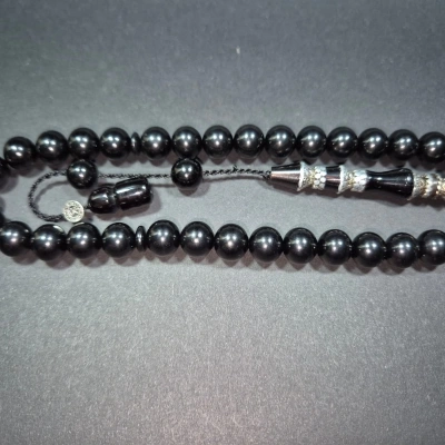 Sıkma Kehribar Tesbih , Nakkaş İşçilikli İmame Püsküllü Tesbih , Püsküllü Sıkma Kehribar Tespih