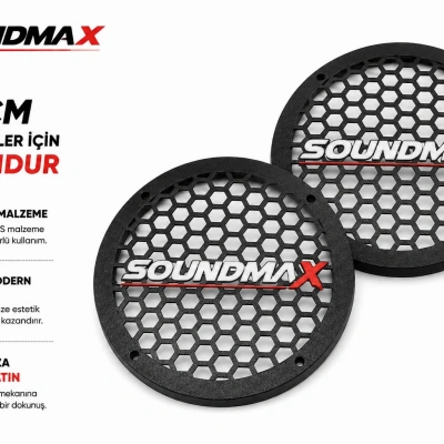Soundmax 16cm Hoparlör Kapağı - Soundmax Logolu Kaliteli Plastik Midrange Hoparlör Kapak 16 cm - 2 Adet