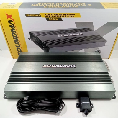 Soundmax 5 Kanal Amfi – Soundmax SX-PW5500.5 – 5500w Bass Kontrollü Oto Anfi