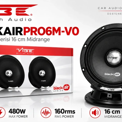 VİBE 16cm Midrange - VİBE 480W 160RMS Midrange - VIBE BLACKAIRPRO6M Blackair Serisi 16 cm Midrange