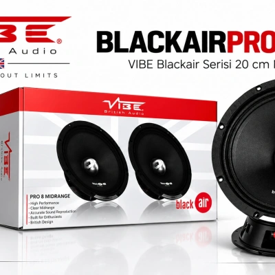 VİBE 20cm Midrange - VİBE 540W 180RMS Midrange - VIBE BLACKAIRPRO8M Blackair Serisi 20 cm Midrange