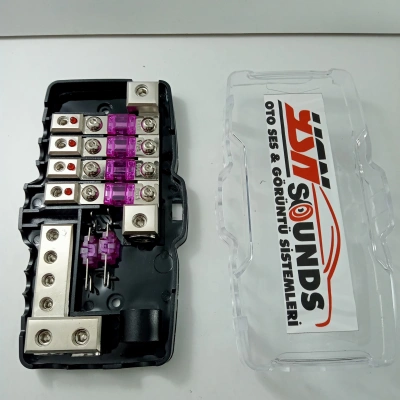 YSN SOUNDS Amfi Sigortalı Blok Dağıtıcı - 4lü Hem Artı Hem Şase Kablo Dağıtıcı Blok