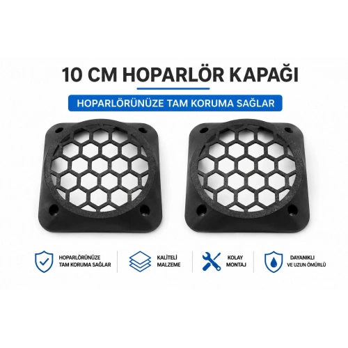 10m Hoparlör Kapağı - Plastik Kaliteli Midrange Hoparlör Kapak 10 cm - 2 Adet