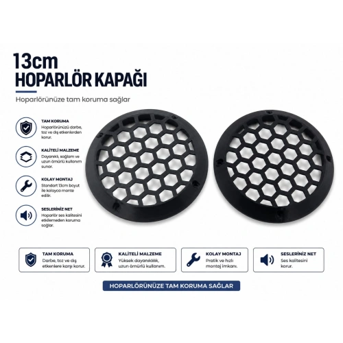 13cm Hoparlör Kapağı - Plastik Kaliteli Midrange Hoparlör Kapak 13 cm - 2 Adet