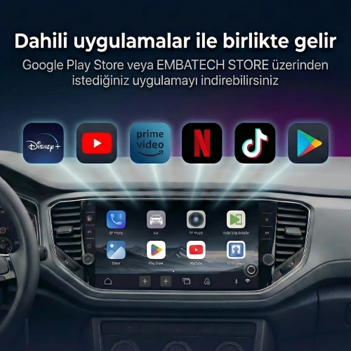 Multimedya Android Smart Box - 4 Ram 32 Hafıza - Orjinal Teybe Android Smart AI Box - Kablosuz Android Auto ve Carplay