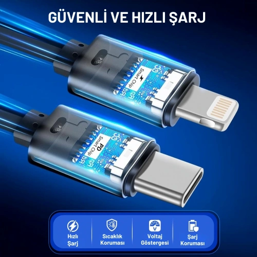 Araç Çakmaklık Şarj Aleti - 66W Dahili Çekilebilir Kablolu Type C & Lightning Çakmaklık Araç Hızlı Şarj Aleti
