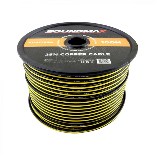Soundmax 16ga Hoparlör Kablosu 5 Metre Amfi Uyumlu - %25 Bakır Kaliteli Hoparlör Ve Bass Kablosu - 5 Metre