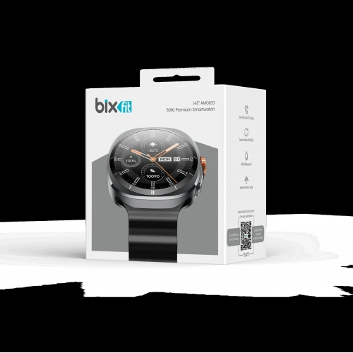 BİX Akıllı Saat - TSW2 1.43″ AMOLED Ekran, Bluetooth 5.3 Telefon Görüşme ve iOS & Android Uyumlu Metal Çerçeveli Akıllı Saat