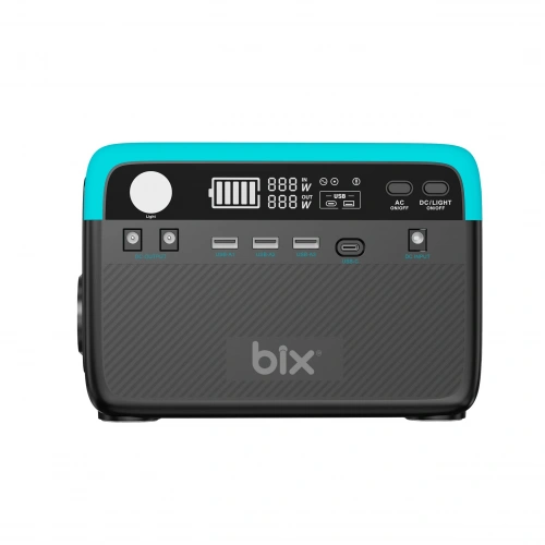 BİX PS60K Taşınabilir Güç Kaynağı - AC/DC/USB, Güneş Paneli Uyumlu - 192Wh 300W 230V 50Hz Taşınabilir Güç İstasyonu