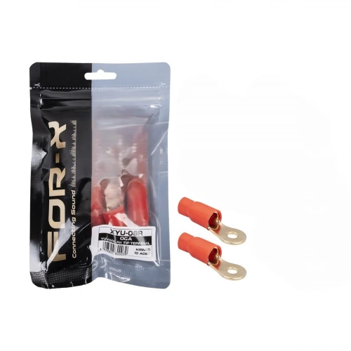 0 GA Bakır Yalıtımlı Amfi Kablo Ucu – Kırmızı - 2 Adet - Akü İçin Bakır Pabuç - 0ga Amfi Güç Kablosu Ucu - 2 Adet