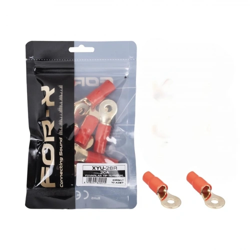 2 GA Bakır Yalıtımlı Amfi Kablo Ucu – Kırmızı - 2 Adet - Akü İçin Bakır Pabuç - 2ga Amfi Güç Kablosu Ucu - 2 Adet