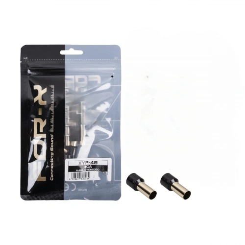 4ga Bakır Yalıtımlı Amfi Kablosu Ucu - 2 Adet - Siyah - 25 Mm İzoleli Bakır Yüksük - 4ga Yuvarlak Yüksük - 2 Adet