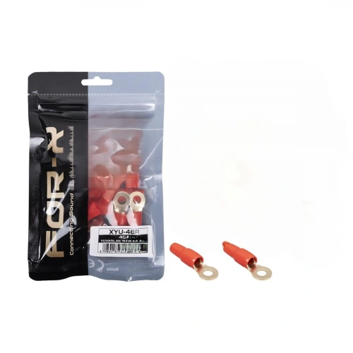 4 GA Bakır Yalıtımlı Amfi Kablo Ucu – Kırmızı - 2 Adet - Akü İçin Bakır Pabuç - 4ga Amfi Güç Kablosu Ucu - 2 Adet