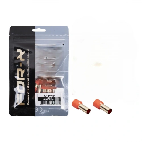 4ga Bakır Yalıtımlı Amfi Kablosu Ucu - Kırmızı - 2 Adet - 25 Mm İzoleli Bakır Yüksük - 4ga Yuvarlak Yüksük - 2 Adet