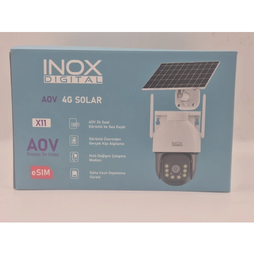 İnox Solar Güvenlik Kamerası - İnox X11 4G e-SİM Destekli 2MP Güneş Enerjili Güvenlik Kamerası