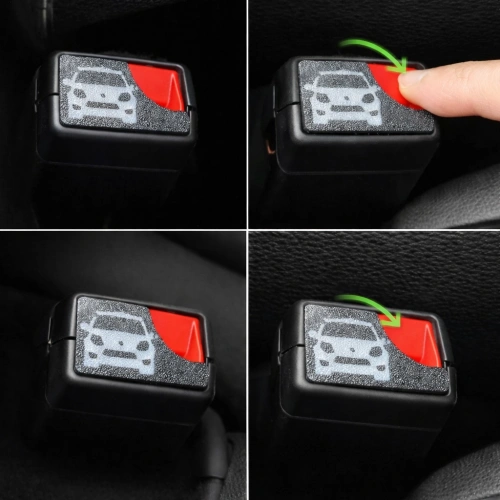 Araba Logolu Kemer Tokası , Universal Araç Kemer İkaz Susturucu , Kemer Bip Bip Susturucu - 2 Adet