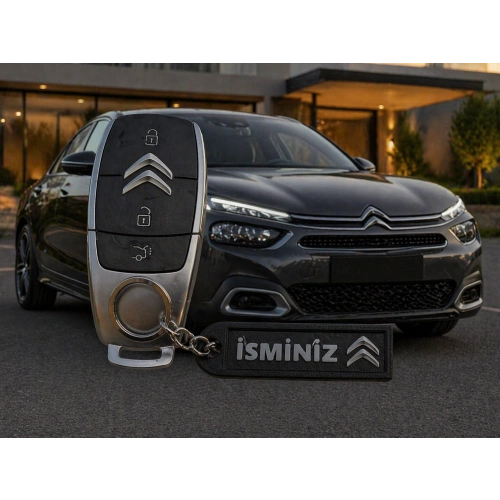 İsimli Citroen Anahtarlık , Kişiye Özel - Hediyelik İsimli Araç Logolu Anahtarlık - İsimli Citroen Araba Anahtarlığı