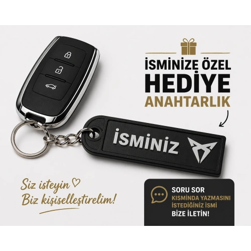 İsimli Cupra Anahtarlık , Kişiye Özel - Hediyelik İsimli Araç Logolu Anahtarlık - İsimli Cupra Araba Anahtarlığı