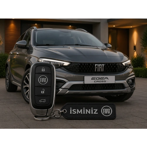 İsimli Fiat Anahtarlık , Kişiye Özel - Hediyelik İsimli Araç Logolu Anahtarlık - İsimli Fiat Araba Anahtarlığı