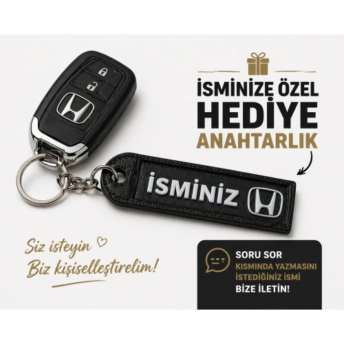 İsimli Honda Anahtarlık , Kişiye Özel - Hediyelik İsimli Araç Logolu Anahtarlık - İsimli Honda Araba Anahtarlığı