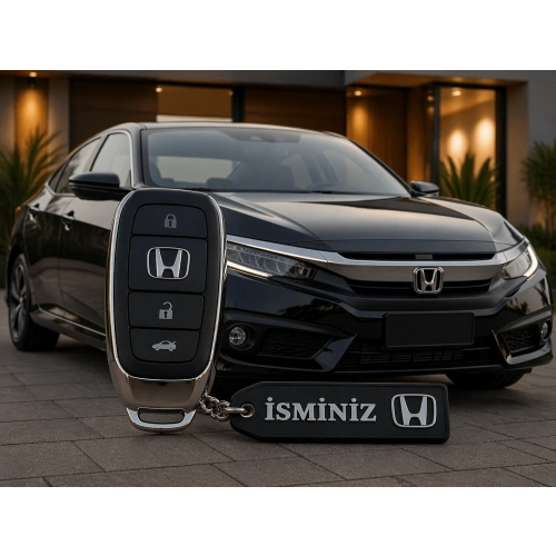 İsimli Honda Anahtarlık , Kişiye Özel - Hediyelik İsimli Araç Logolu Anahtarlık - İsimli Honda Araba Anahtarlığı