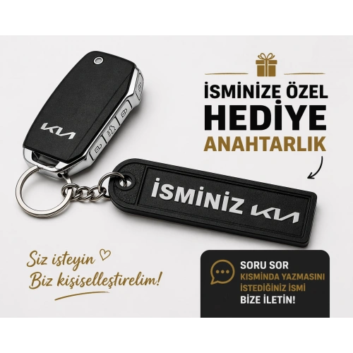 İsimli Kia Anahtarlık , Kişiye Özel - Hediyelik İsimli Araç Logolu Anahtarlık - İsimli Kia Araba Anahtarlığı