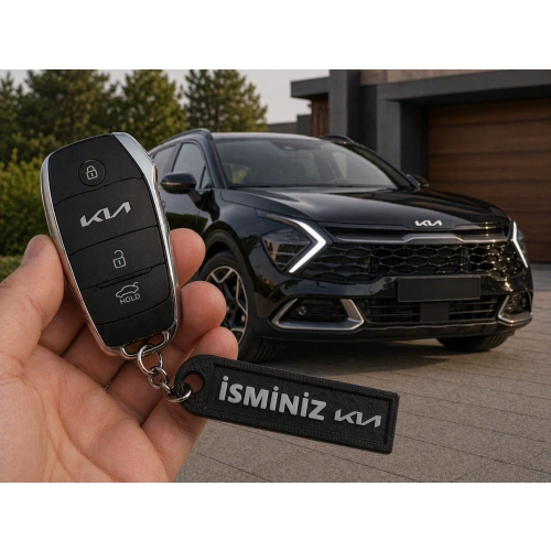 İsimli Kia Anahtarlık , Kişiye Özel - Hediyelik İsimli Araç Logolu Anahtarlık - İsimli Kia Araba Anahtarlığı