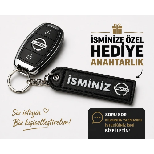 İsimli Nissan Anahtarlık , Kişiye Özel - Hediyelik İsimli Araç Logolu Anahtarlık - İsimli Nissan Araba Anahtarlığı