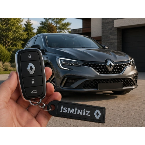 İsimli Renault Anahtarlık , Kişiye Özel - Hediyelik İsimli Araç Logolu Anahtarlık - İsimli Renault Araba Anahtarlığı