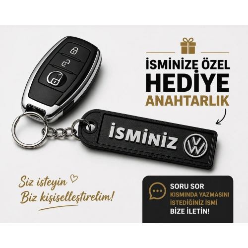 İsimli Volkswagen Anahtarlık , Kişiye Özel - Hediyelik İsimli Araç Logolu Anahtarlık - İsimli VW Araba Anahtarlığı