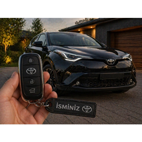 İsimli Toyota Anahtarlık , Kişiye Özel - Hediyelik İsimli Araç Logolu Anahtarlık - İsimli Toyota Araba Anahtarlığı