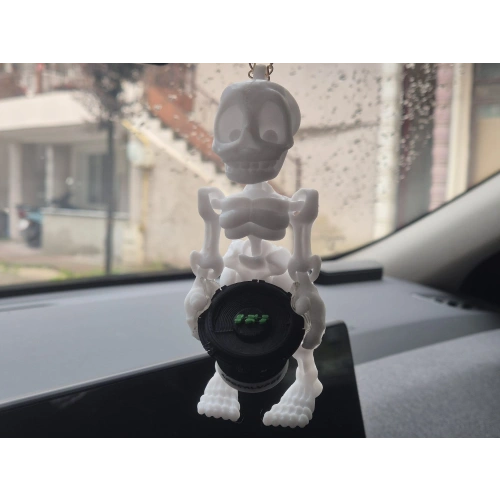 Elinde Bass Olan İskelet Araba Süsü - Subwoofer Taşıyan İskelet Araç Ayna Süsü - İskelet Araç Ayna Süsü