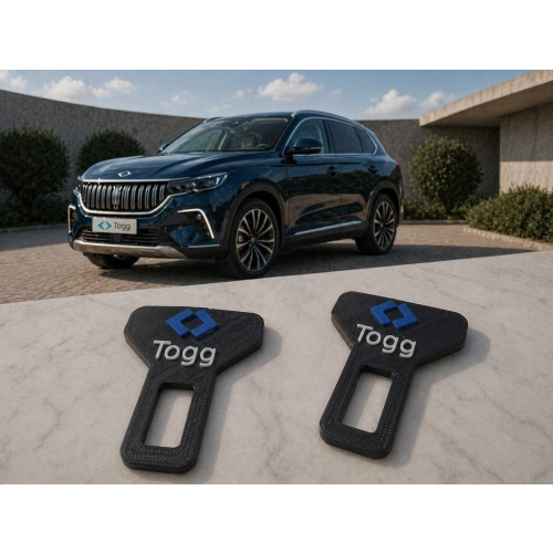TOGG Kemer Tokası , TOGG Logolu Araç Kemer İkaz Susturucu , TOGG Kemer Bip Bip Susturucu - 2 Adet
