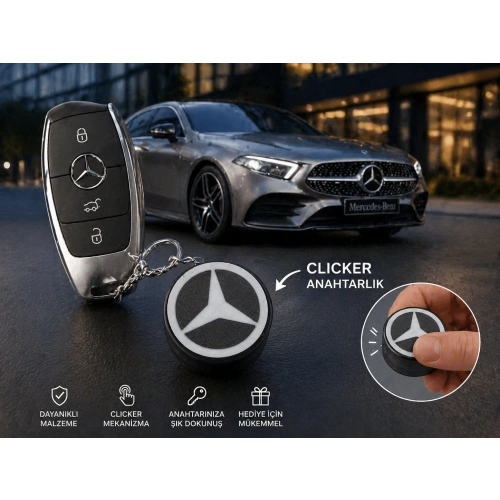 Mercedes Clicker Anahtarlık , Mercedes Logolu Clicker Araç Anahtarlığı - Mercedes Araba Anahtarlık